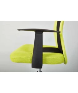 Poltroncina ufficio verde con braccioli e ruote, 55x54,5x85-95 cm